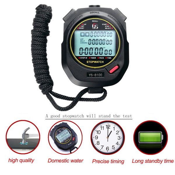 Handheld digitale stopwatch timer chronograaf sporttraining buiten hardloopstop