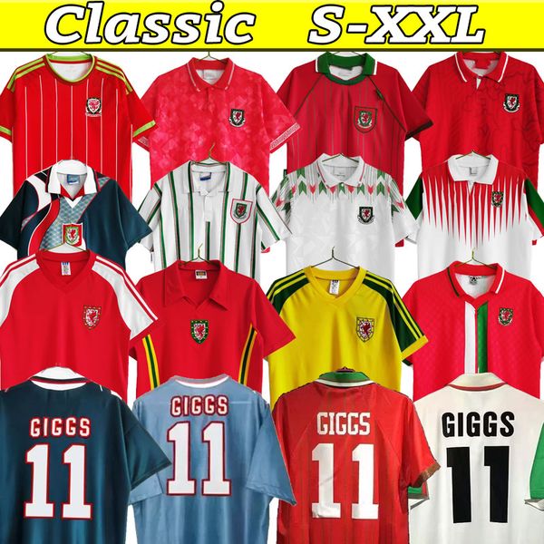 

1974 90 92 93 94 95 96 97 98 99 wales retro soccer jersey giggs bale hughes saunders rush speed vintage classic football shirt 2014 15 1990, Black;yellow