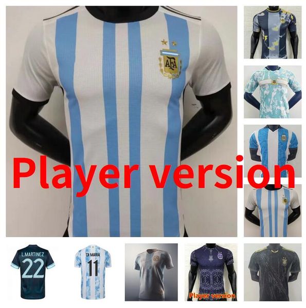

2021 2022 2023 argentina player version soccer jerseys 21 22 23 di maria higuain icardi dybala football shirt aguero lautaro maillot home aw, Black;yellow
