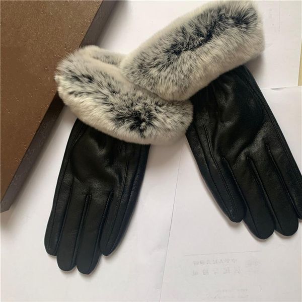 

fashion winter gloves female touch screen rabbit hair warm skin gloves2889, Blue;gray