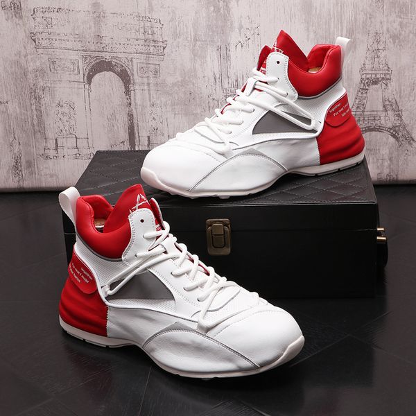 

luxury designers lace up dress wedding party shoes high help canvas casual sneakers lightweight fashion round toe thick bottom business driv, Black
