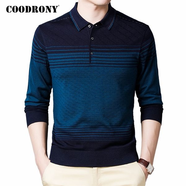 

coodrony brand sweater men autumn winter turndown collar pullover men fashion color casual pull homme knitwear clothing c1130 220817, White;black