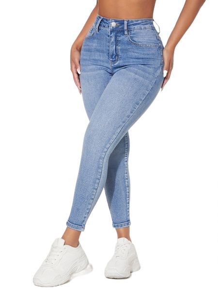 

petite high waist skinny jeans e5ec#, Blue