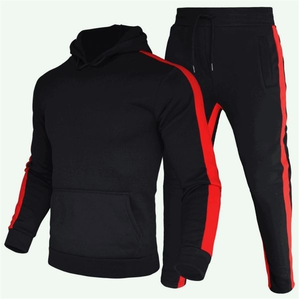 

men's fashion hoodie sportswear men's clothes jogging casual sportswear men's running sports suit + pants 2-piece set 220426, Gray