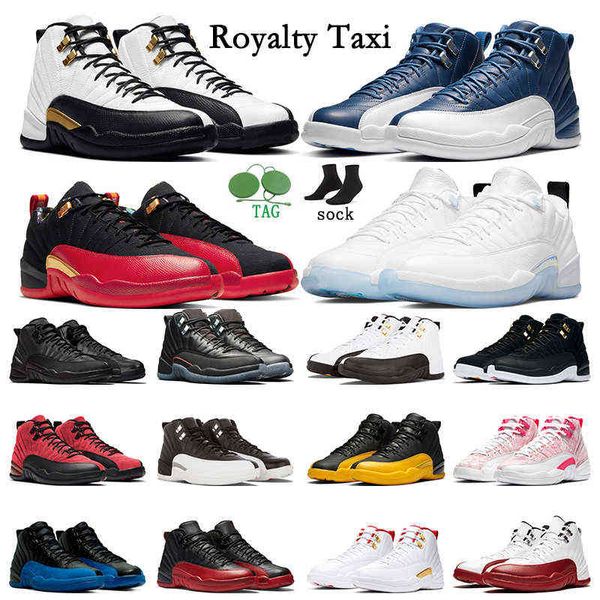 

royalty taxi basketball shoes 12 12s men trainers utility super b lagoon pulse twist indigo dark concord winterized sports sneakers, White;red