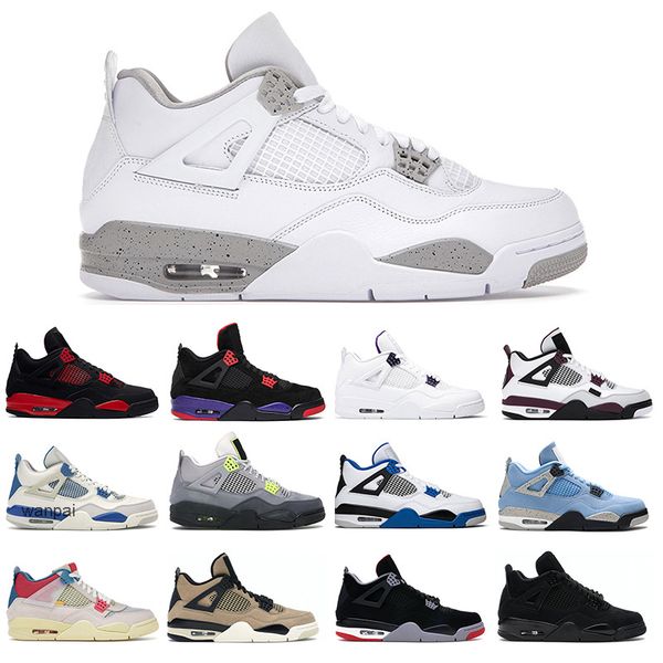 

jumpman 4 4s men women basketball shoes white oreo university blue pure money purple metallic sport sneakers mens trainer