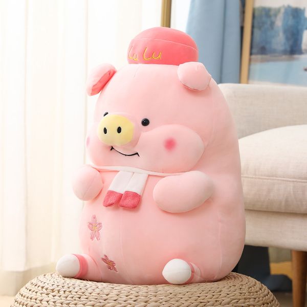 

Soft Cute Lulu Pig Plush Toys Office Nap Stuffed Animal Pillow Home Comfort Cushion Christmas Gift Doll for Kids Girl, Pink