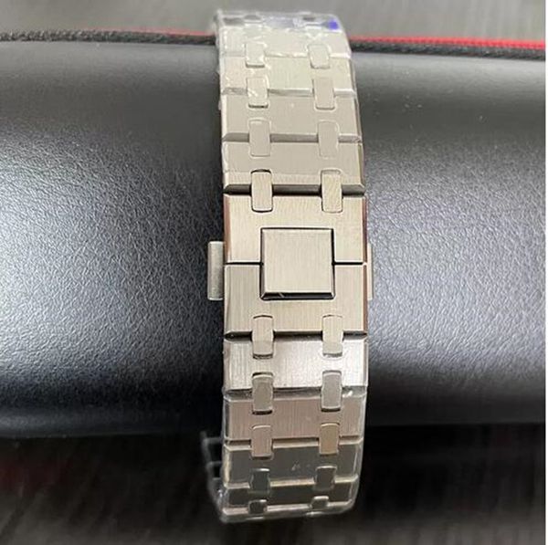 

2021 mens automatic mechanical watches classic style 42mm full stainless steel strap wristwatches hardlex glass super luminous a01, Slivery;brown