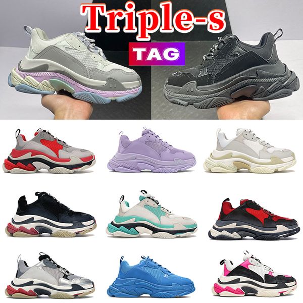 Triple S Homens Mulheres Tênis de plataforma Triplo Preto Dourado moda Homens de luxo sapatos de grife Paris 17FW Chaussure Sapatos Casuais EUA 5-11