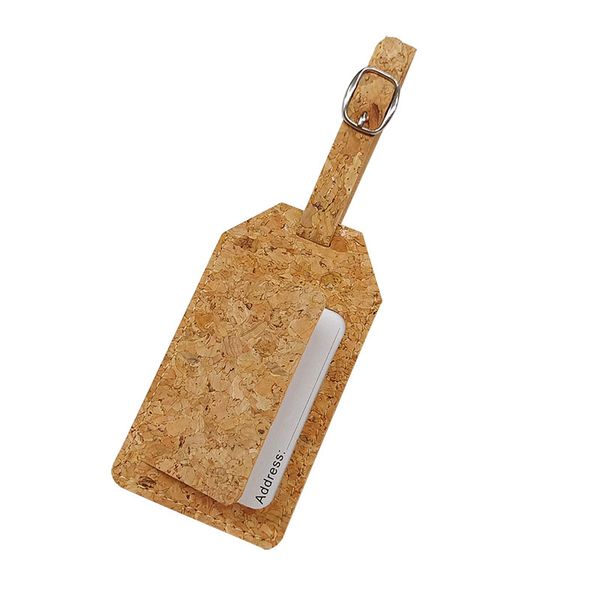 

cork luggage tag suitcase travel bag label accessories holder tags eco-friendly handbag name id address tags wholesale, Black