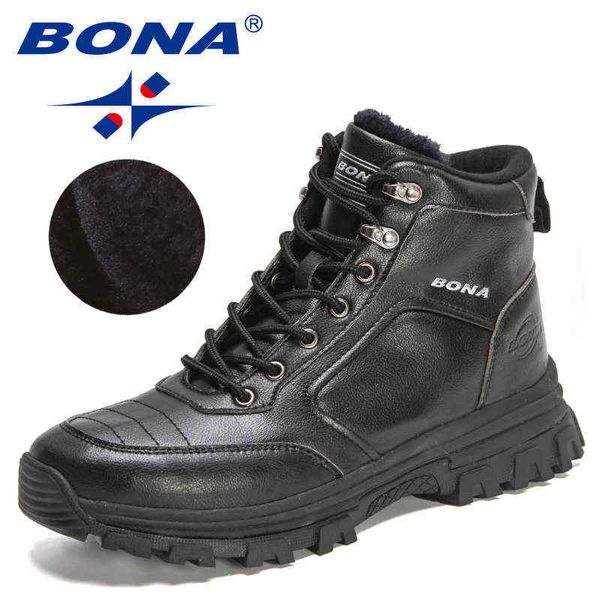 BOOT Bona 2022 New Designer Pluh Snow Torthle Men Rubber Winter High Top Anti Slip Man Marca de luxo Manculino 220805