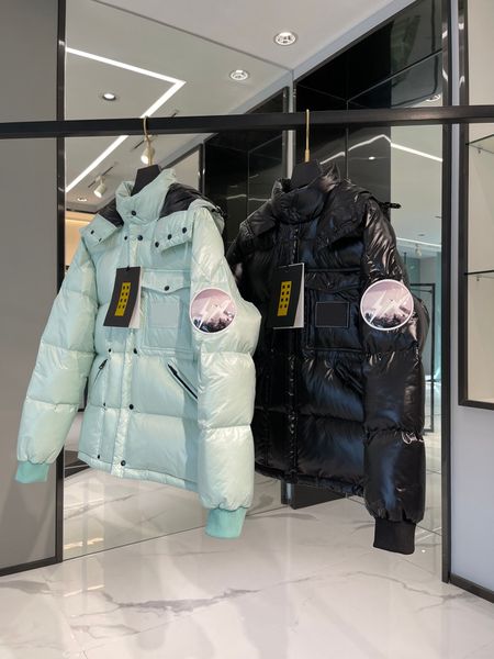 

winter luxury designer down jacket outdoor wind proof material fashion coat warm white duck down mens down jackets, Black