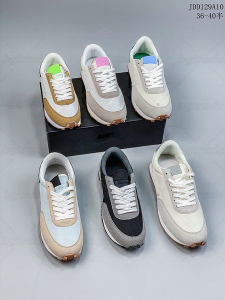 

summer breathable running shoes mesh ldwaffle black blue yellow grey contrast color men women trainers designer casual sports sneakers size