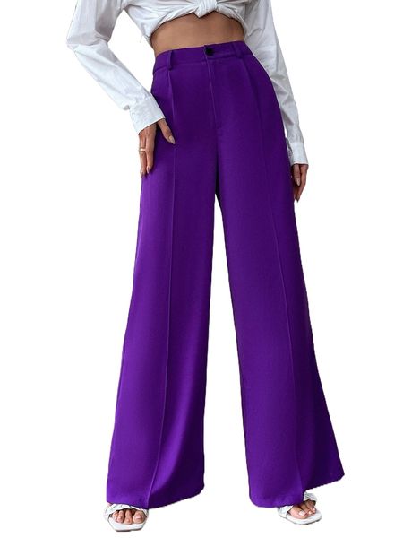 

seam detail wide leg pants d5gh#, Black;white