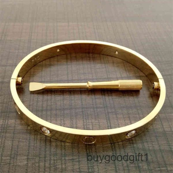 

brand love screw bangles 316l titanium steel luxury cz stone screwdriver carter bracelets for women men love w eisa, Silver