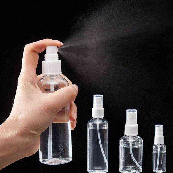 

10pc 3 types 30ml/50ml/100ml transparent plastic spray bottle durable refillable empty container mist pump atomizer travel y220428