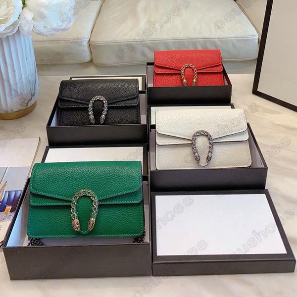 

5a rainbowbag leather mini chain bag womens designer cross body vintage handbag tiger head closure small purse wallet on chains