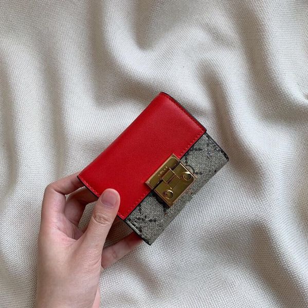 

embossed letter wallets brand classic metal buckle flap wallet luxury dbrand ladies multi card slot clutch bags color matching ladies coin p, Red;black