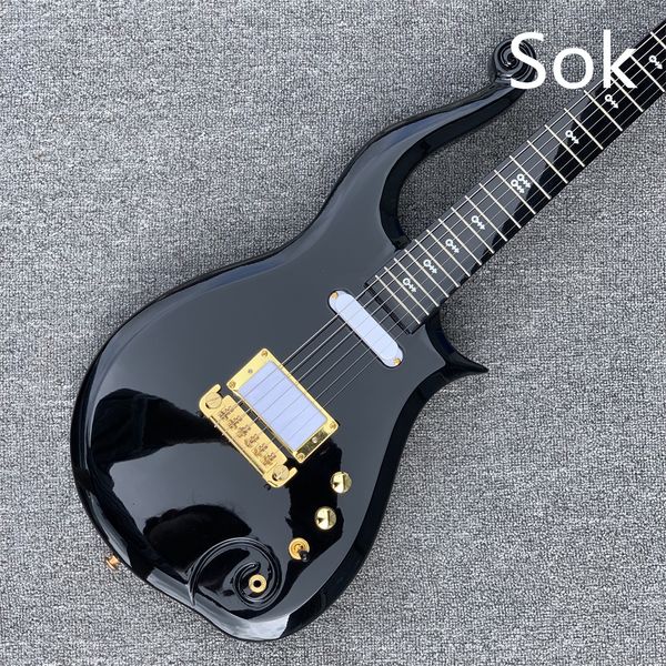 

in stock prince transparent black electric guitar fillet can be customized guitarra guitars