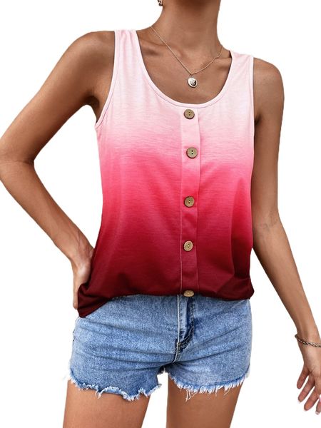 

ombre fake button tank o1mf#, White