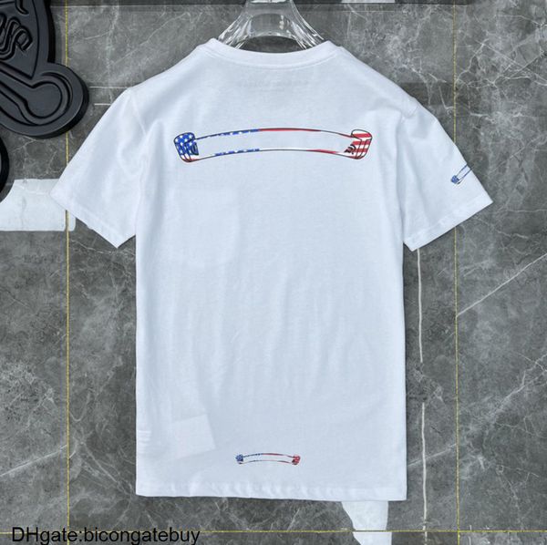 

brand summer luxury men's ch fashion t shirts designers tees correct horseshoe sanskrit cross polos boy graffiti t-shirts women short s, White;black
