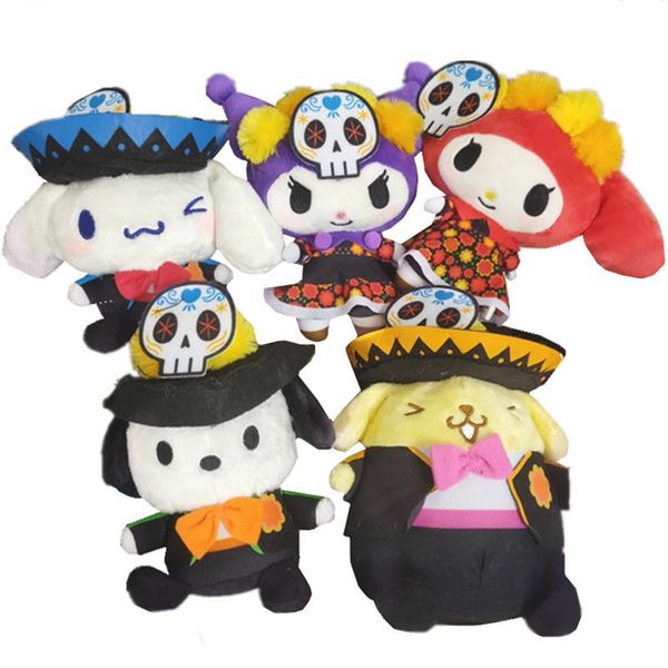 

day of the dead mexico halloween plush toy bunny pochacco dog stuffed animals kawaii cute anime plushie kids toys for girls gift 220720