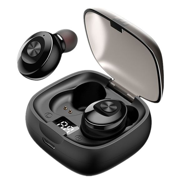 Kabellose Bluetooth 5.0-Stereo-Ohrhörer mit Ladekoffer IPX5 Wasserdichte Kopfhörer mit automatischer Aufladung im Ohr Integriertes Mikrofon-Headset LED-Akkuanzeige für Sport