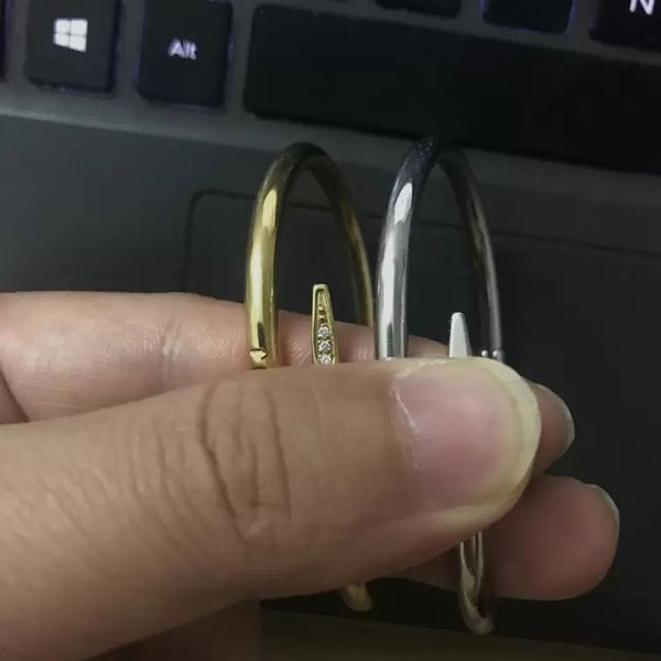 

women love bangle stainless steel silver rose gold diamond bangles mens bracelet, Black