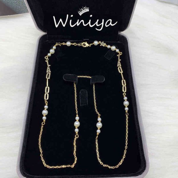 

factory outlet new pearl letter necklace, Silver