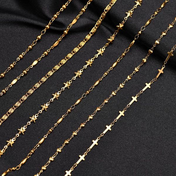 

chains wholesale women's link chain necklaces, heart /star/cross/beaded gold filled, stainless steel charm layered chokers, Silver