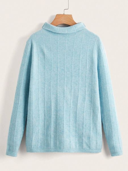 

mock neck ribbed knit sweater s1dv#, White;black
