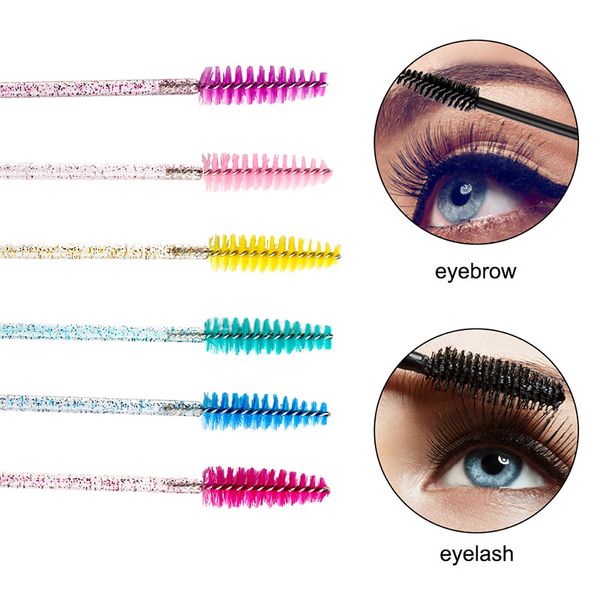 Monouso 50 Pz/pacco Ciglia Trasparenti Pennello per Trucco Pettine Portatile Asta di Cristallo di Diamante Mascara Stick Solido Estensione Ciglia Aiuto Strumento di Bellezza LT0073