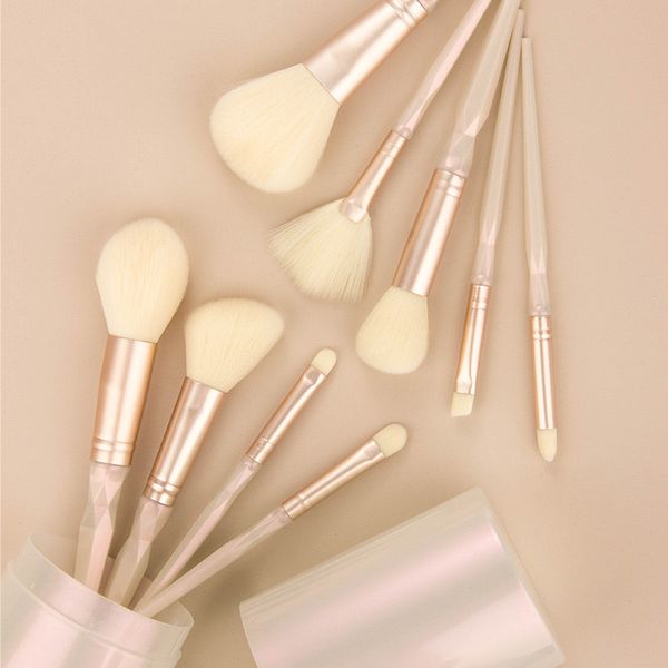 

new arrival makeup brushes 8pcs set pearl color geometric designer cosmetic brush tools