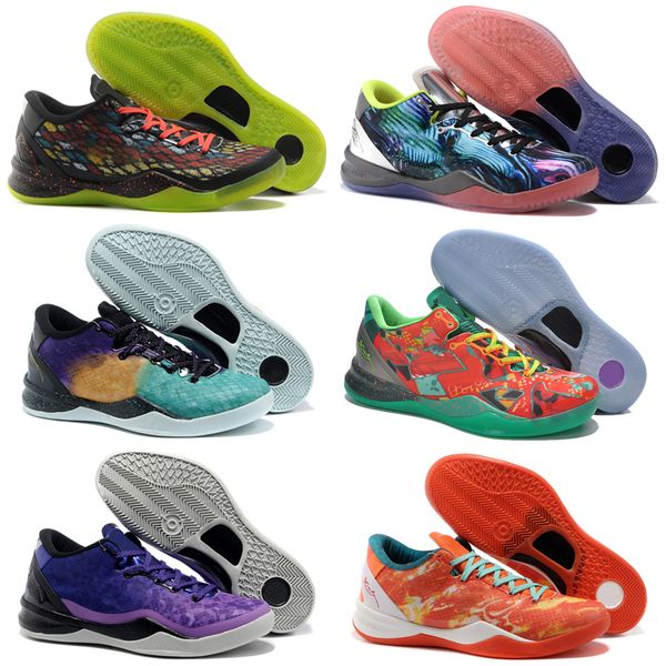 

protro 8 basketball shoes for men for sale sneakers mamba 8s black-multi-color shoe wtk prelude reflection year of the snake christmas size