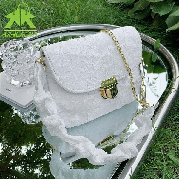 

evening bags fashion pleated retro women's crossbody bag 2022 luxury designer saddle handbag casual chain messenger shoulde