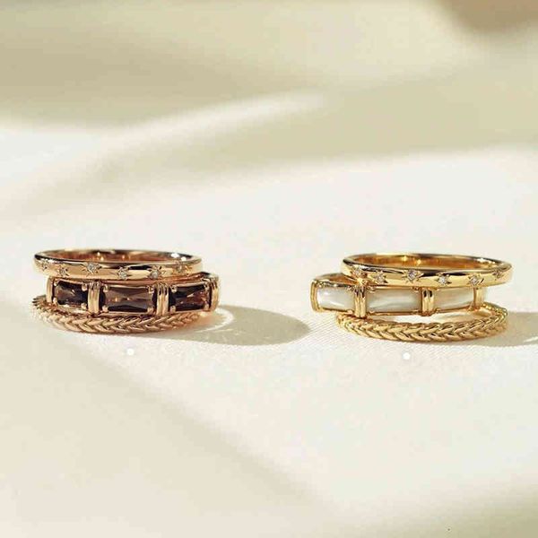 

band rings finger ring qingshe 925 silver butterfly star index zircon three piece set 2022 twist