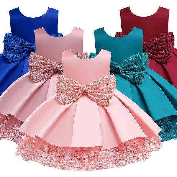 Kinderkleidung Weihnachtsfeier Neujahr Mädchen Prinzessin Tutu Pailletten Baby Mädchen Kleid Neugeborene Kommen 1 2 Jahre Kleider Kleidung L220715
