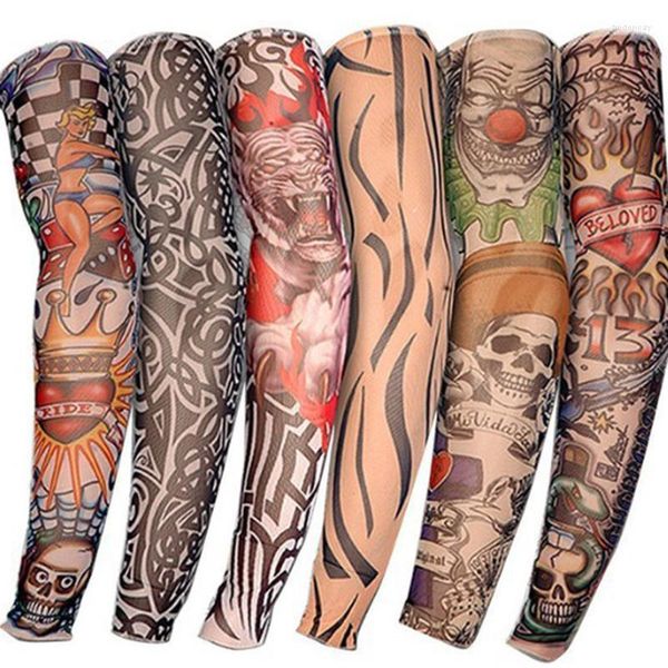 Laço de arco 6pc Ciclismo ao ar livre de verão MTB Proteção solar 3D Mangas de tatuagem de tatuagem Mangas para BrazO Proteção UV Mangas de braço feminino Fred22