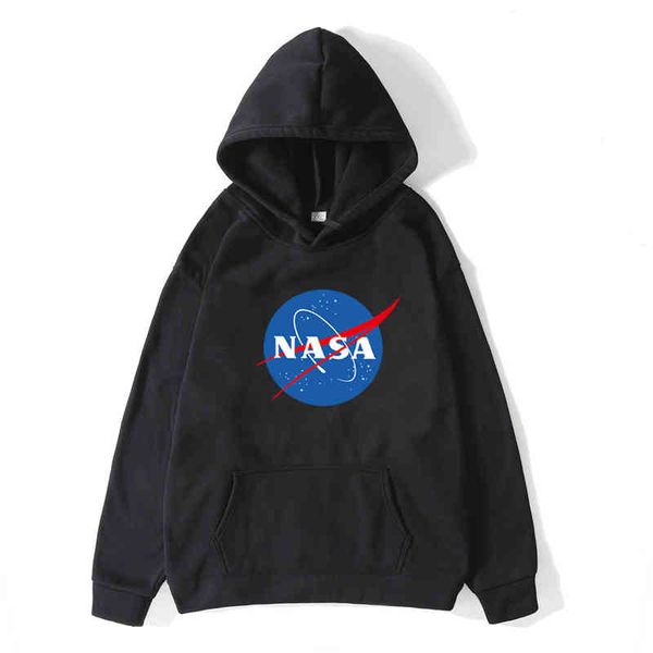 

trendy men's nasa sweater with plush spring and autumn couple's, Black
