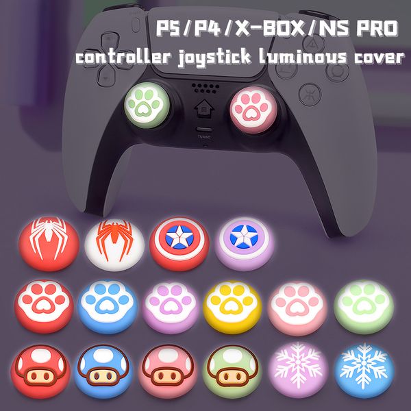 Силиконовая светящаяся пальца палочки сцепляется на крышку джойстика для PlayStation 5 PS5 PS4 PS3 Xbox Series X Controller Thumbstick Case Высококачественный быстрый корабль