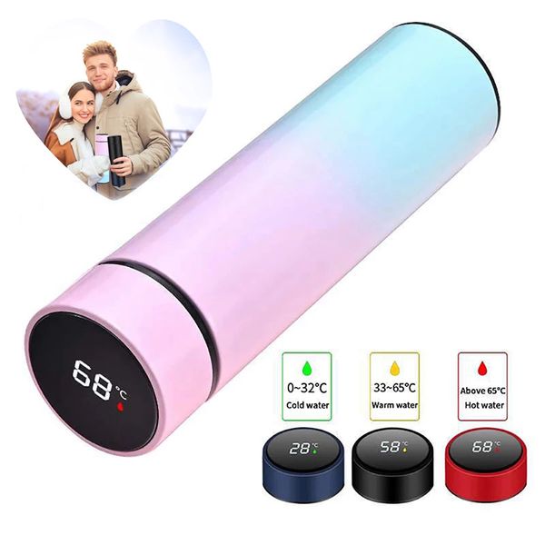 500ml Smart Vacuum Flask LED Bicchieri Bicchieri Visualizzazione della temperatura Bottiglie da viaggio Bottiglie d'acqua