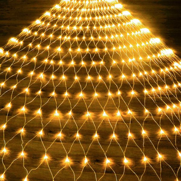 Natale Led Net Mesh String Light Outdoor Impermeabile Giardino Festa di nozze Tenda di finestra Lampada decorativa 1.5x1.5M 6x4M 8x10M