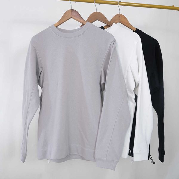 Masculino Lu Lu Lu Sportswear French Terry tops Solid Color Round Neck Sports Sports Fitness Gym Roupos