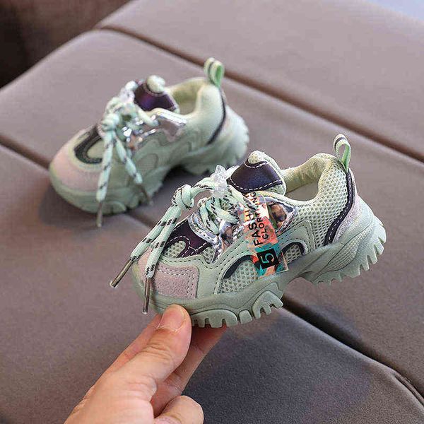 

kids sneakers fashion boys girls baby lace-up sneaker toddler kids trainers infant soft shoes children casual sport shoes y220510, Black;red