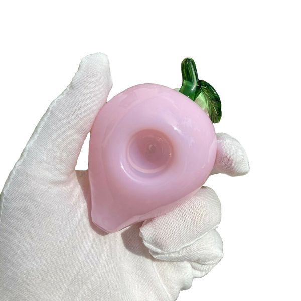 Macaron Pink Peach Tabacco da pipa Soffiato a mano Herb Dry Bowl Glass Hand Spoon Pipes