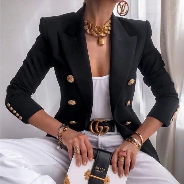 2024 neuestes Modell B279 Damenanzüge Blazers Tide Marke hochwertiger Retro-Modedesigner Klassischer Anzug Jacke Löwe Doppelbreasted Slim Plus Size Women's Clothing