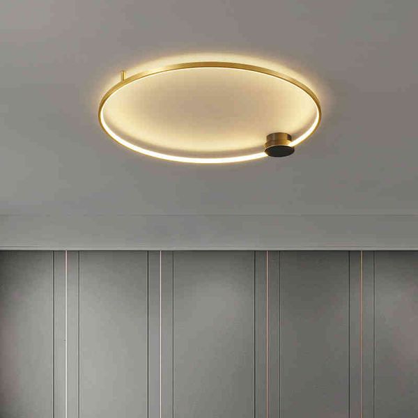 

pendant lamps bedroom ceiling lamp all copper room creative personality geometry nordic modern simple black minimalist round master bedroom