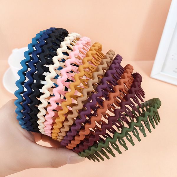 

headbands internet celebrity hair patch wave toothed hair hoop face wash band summer girls non-slip hairpin comb headdress, Silver