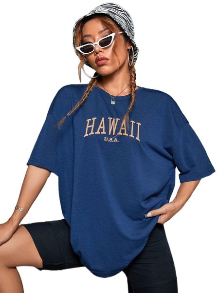 

drop shoulder letter graphic b9ij#, White