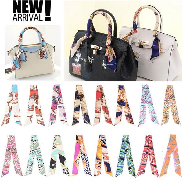 Seide Kleine Frauen Mode Schal Haar Tasche Griff Dekoration Krawatte Multifunktions Hand Band Gedruckt Luftschlangen